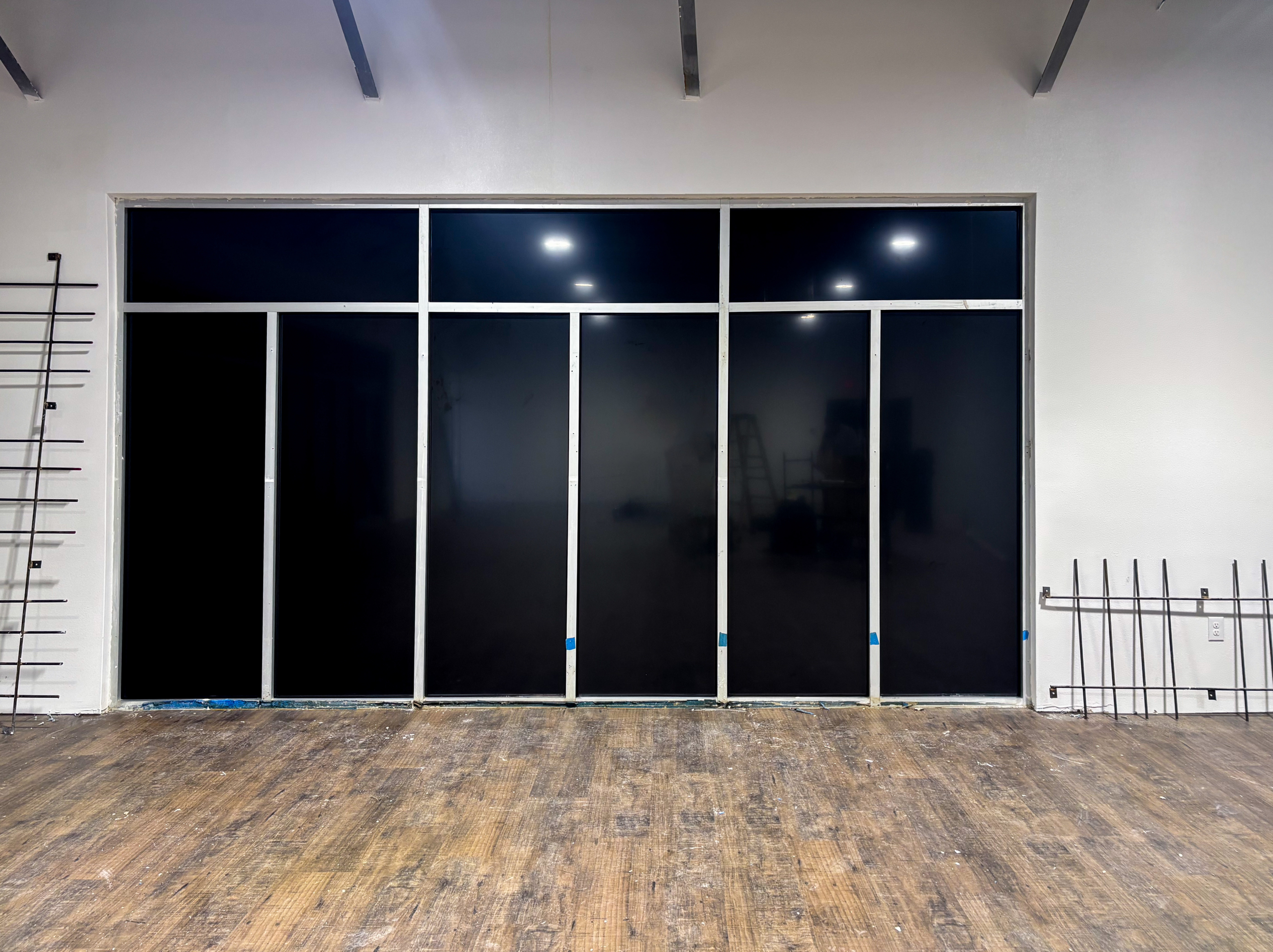 Blackout film in a commercial business space